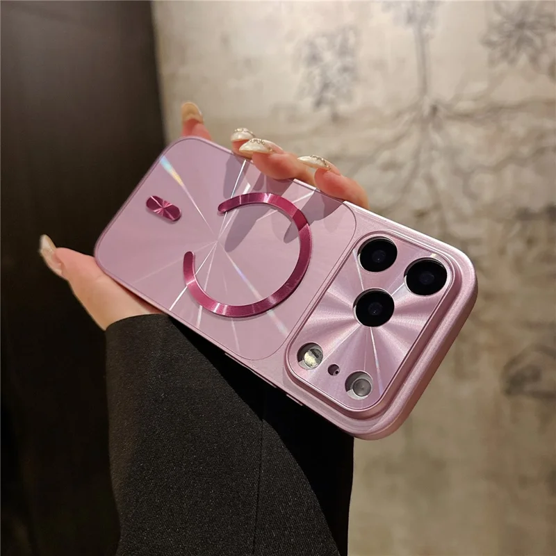 Funda magnetica per iPhone 17 Pro Max con motivo Aurora CD, cover in TPU + PC compatibile con Magsafe - Viola