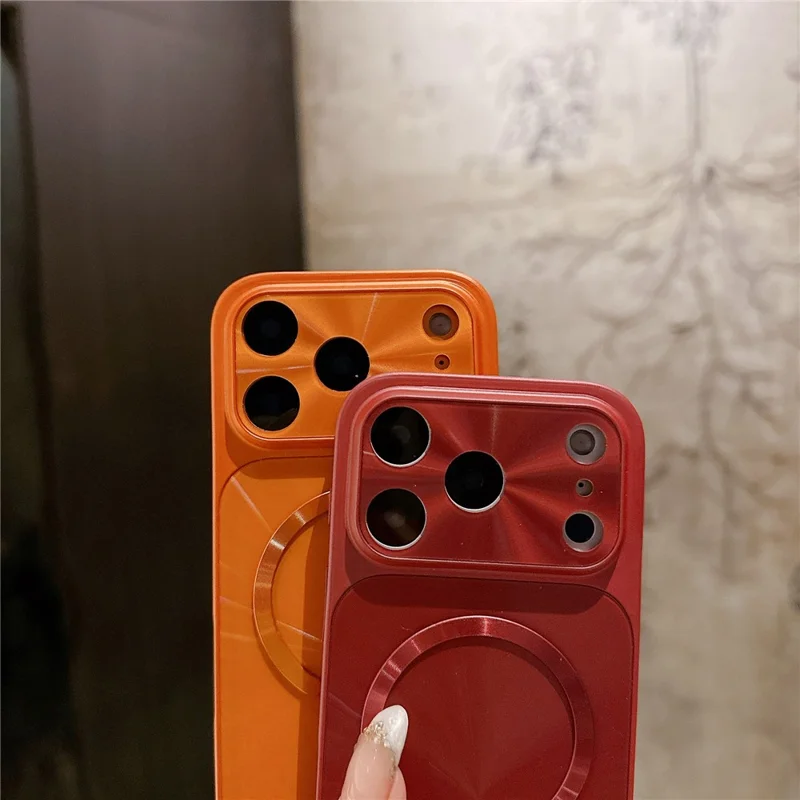 Funda magnetica per iPhone 17 Pro Max con motivo Aurora CD, cover in TPU + PC compatibile con Magsafe - Viola