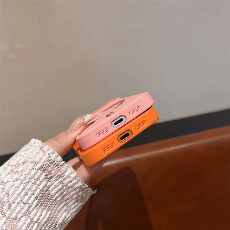 Funda magnetica per iPhone 17 Pro con motivo Aurora in pelle PU + TPU + PC compatibile con Magsafe - Arancione