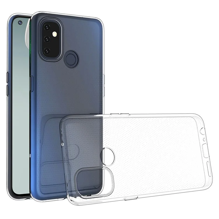 Para OnePlus Nord N100 Sof Soft TPU Chefe de Absorção de Caixa Telefone Clear Skin Slim Ultra-tampa Protetora