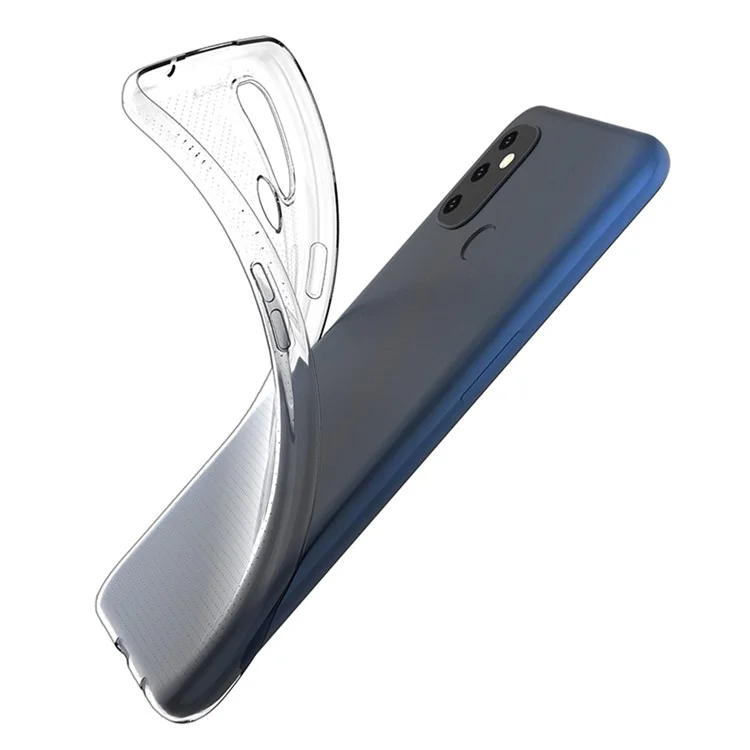 Para OnePlus Nord N100 Sof Soft TPU Chefe de Absorção de Caixa Telefone Clear Skin Slim Ultra-tampa Protetora