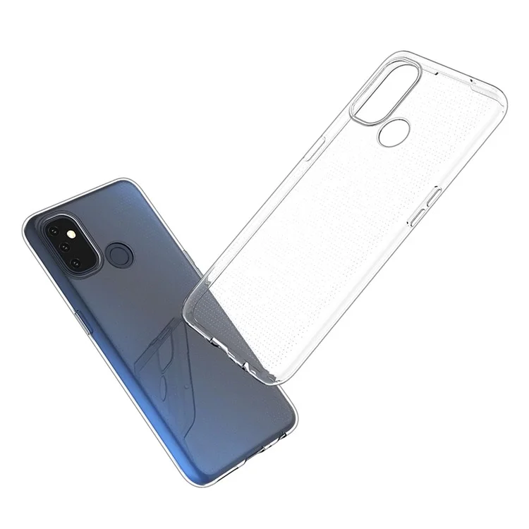 Para OnePlus Nord N100 Sof Soft TPU Chefe de Absorção de Caixa Telefone Clear Skin Slim Ultra-tampa Protetora