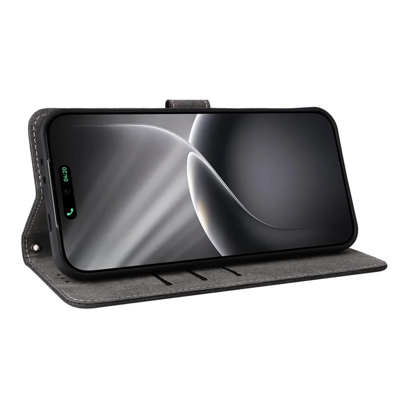 For TECNO Camon 50 4G Case Wallet RFID Blocking PU Leather Phone Cover Stand with Strap - Black