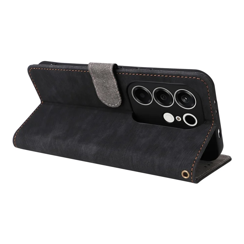 For TECNO Camon 50 4G Case Wallet RFID Blocking PU Leather Phone Cover Stand with Strap - Black