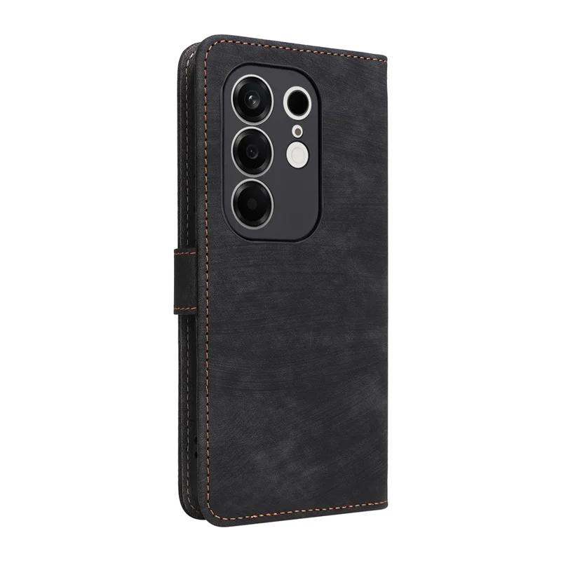 For TECNO Camon 50 4G Case Wallet RFID Blocking PU Leather Phone Cover Stand with Strap - Black