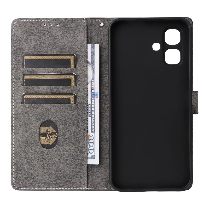 For Infinix Smart 20 4G Case Wallet RFID Blocking PU Leather Phone Cover Stand with Strap - Black