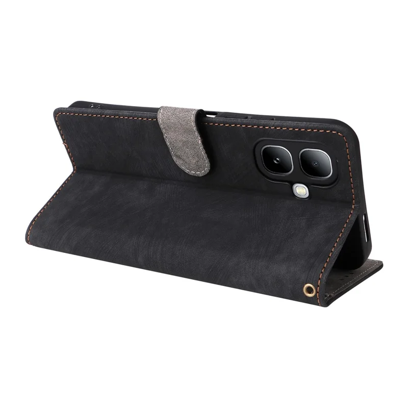 For Infinix Smart 20 4G Case Wallet RFID Blocking PU Leather Phone Cover Stand with Strap - Black