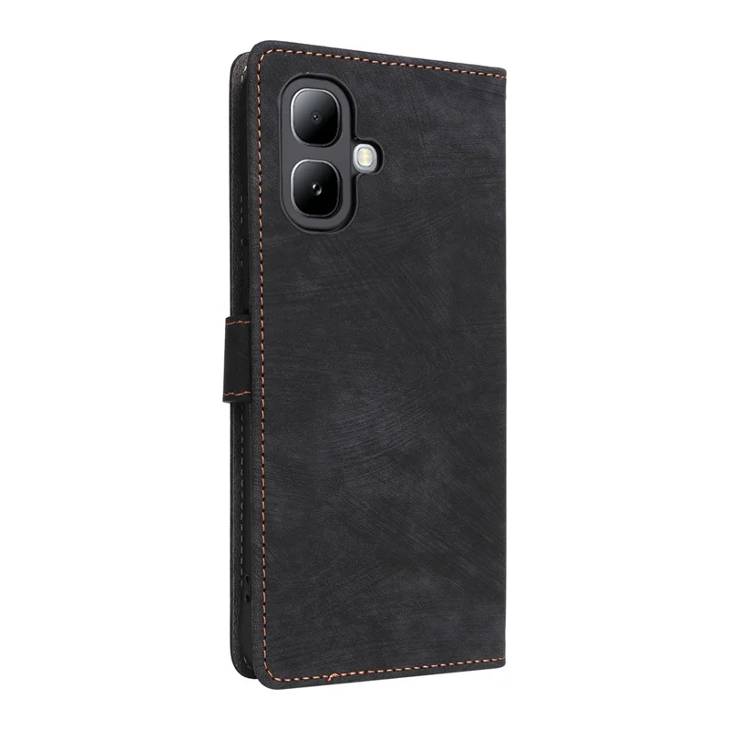 For Infinix Smart 20 4G Case Wallet RFID Blocking PU Leather Phone Cover Stand with Strap - Black