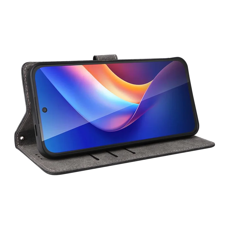 Чехол для TCL K70 4G / K70 Power 4G, с функцией кошелька, блокировкой RFID, из искусственной кожи с подставкой и ремешком - черный