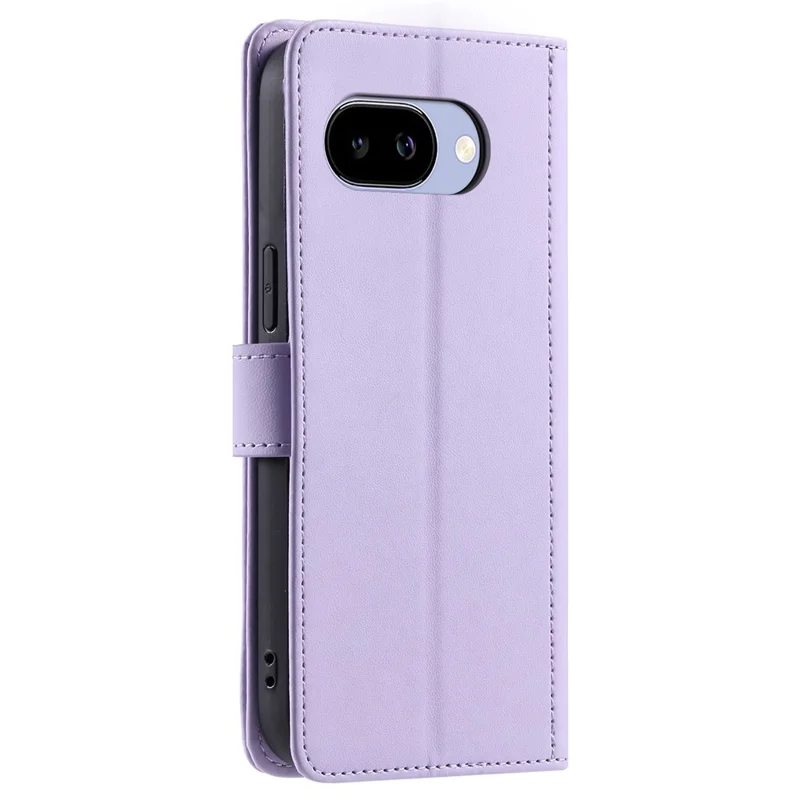 For Google Pixel 10a PU Leather Case Wallet Rhombus Grid Phone Cover with Shoulder Strap  /  Wrist Strap - Purple
