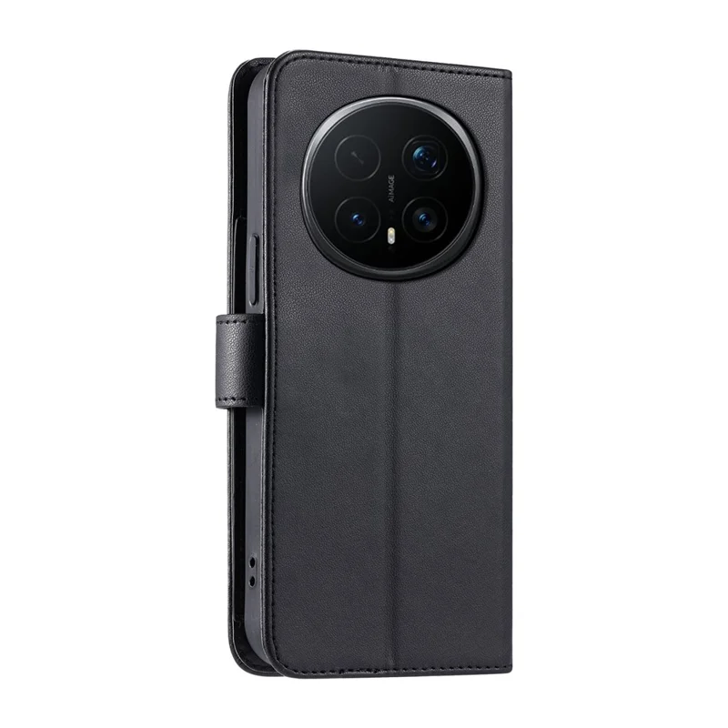 For Honor Magic8 5G Crossbody Leather Case Ring Buckle Wallet Stand Rhombus Mobile Cover - Black