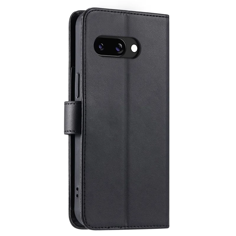 For Google Pixel 10a Crossbody Leather Case Ring Buckle Wallet Stand Rhombus Mobile Cover - Black