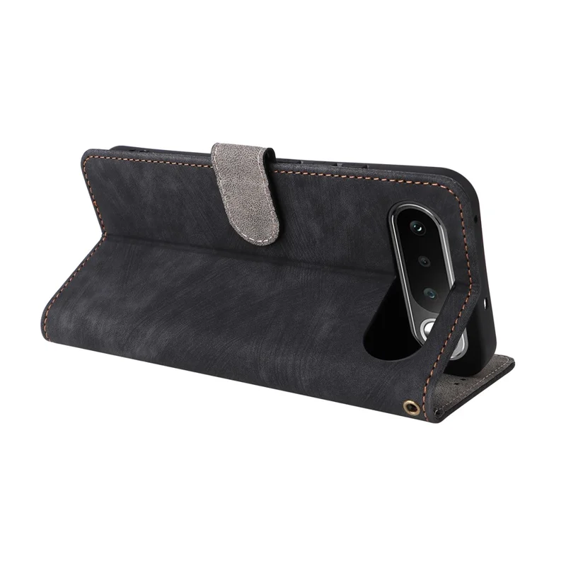 For Realme 16 5G Phone Case Wallet RFID Blocking PU Leather Phone Cover Stand with Strap - Black