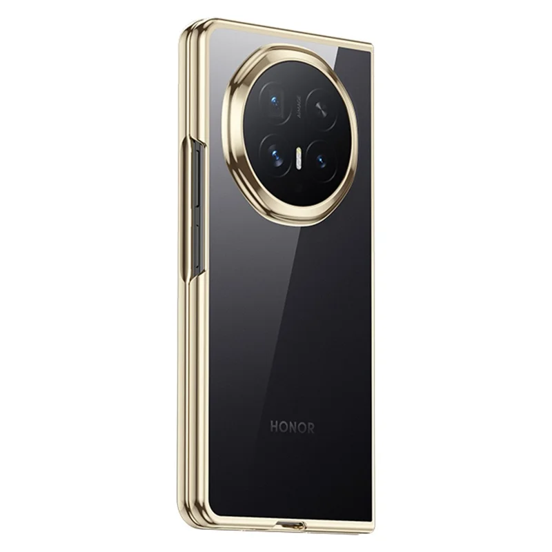 Capa para Honor Magic V6 5G Ultrafina com Estrutura Transparente Galvanizada - Dourada