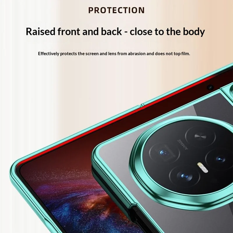 Capa para Honor Magic V6 5G Ultrafina com Estrutura Transparente Galvanizada - Dourada