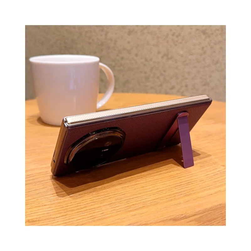 Capa para Honor Magic V6 5G com Textura de Ondas de Água, Revestimento Electrolítico em PC, Suporte Incorporado - Roxo