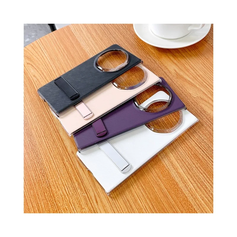 Capa para Honor Magic V6 5G com Textura de Ondas de Água, Revestimento Electrolítico em PC, Suporte Incorporado - Roxo