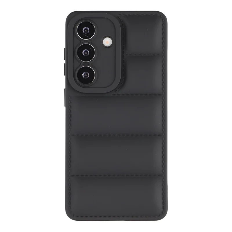 For Samsung Galaxy S26 TPU Case Down Jacket Design Shock-Absorbent Phone Protector - Black