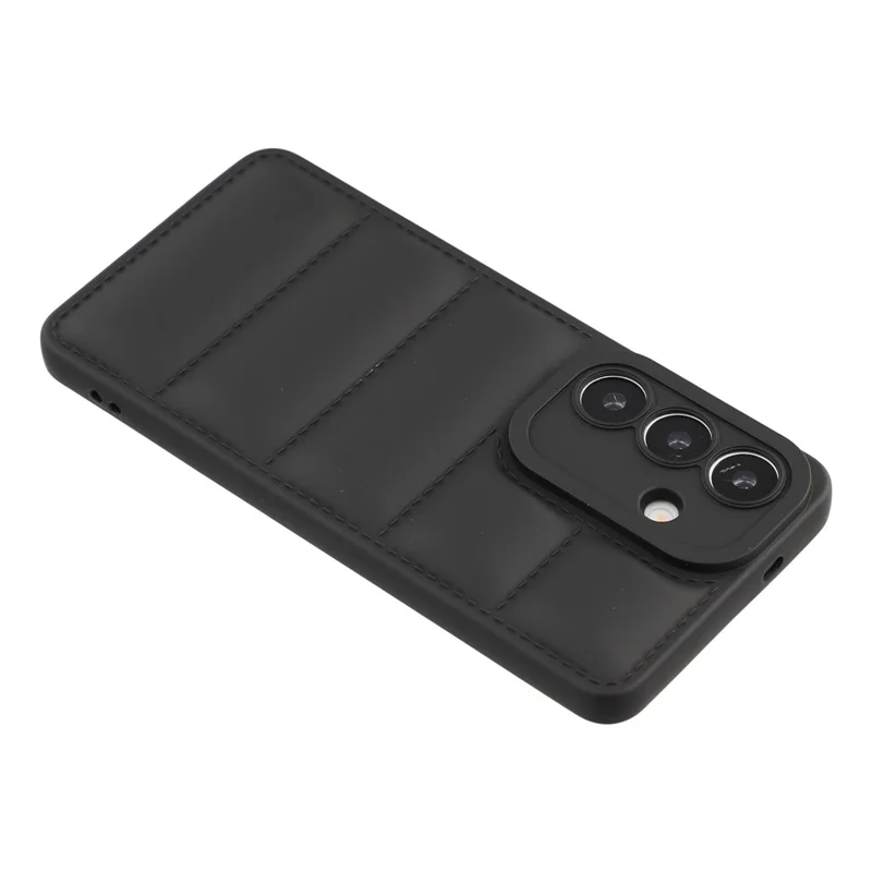 For Samsung Galaxy S26 TPU Case Down Jacket Design Shock-Absorbent Phone Protector - Black