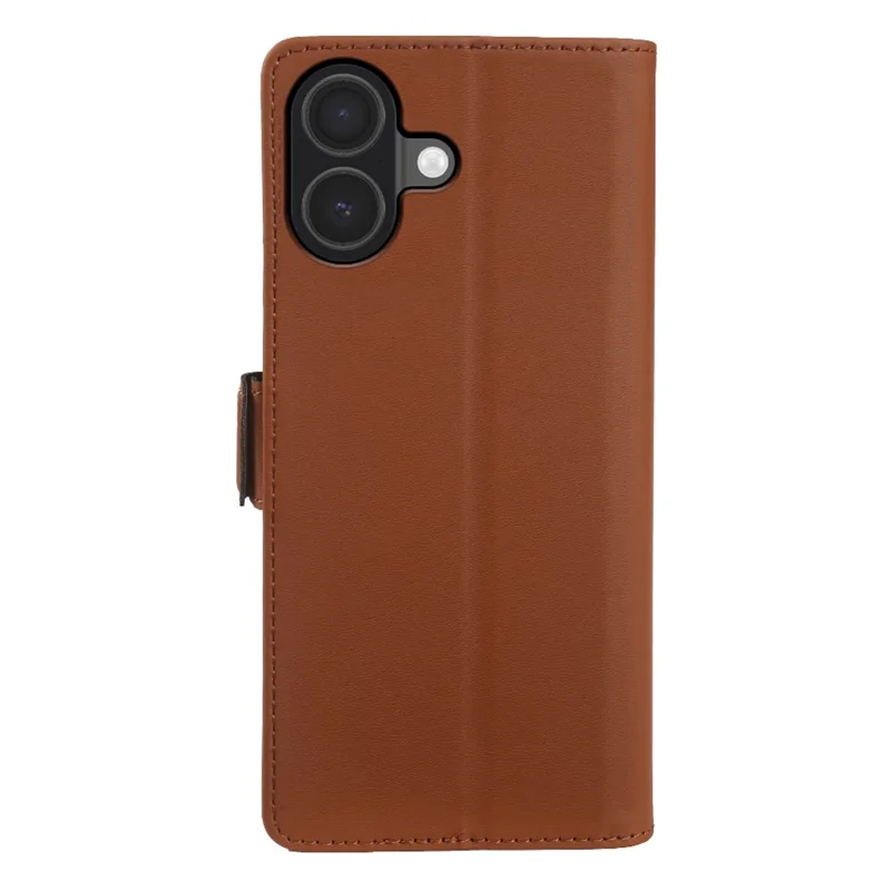 For iPhone 17 Leather Case Wallet Stand TPU + PU Skin-touch Cover - Brown