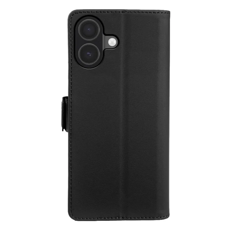 For iPhone 17 Leather Case Wallet Stand TPU + PU Skin-touch Cover - Black