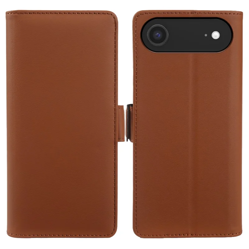 For iPhone Air Leather Case Wallet Stand TPU + PU Skin-touch Cover - Brown