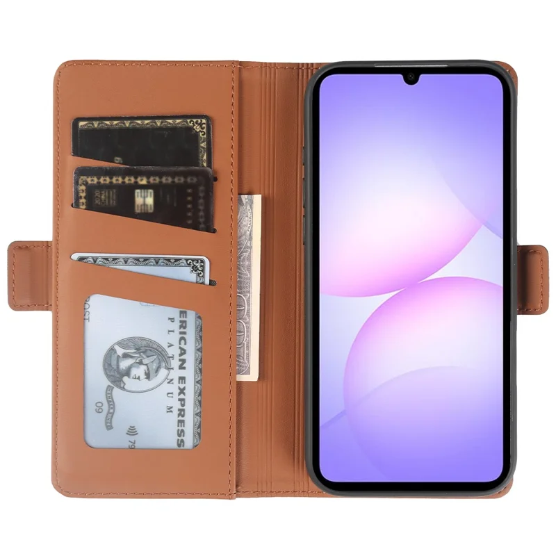 For Samsung Galaxy A07 4G Leather Case Wallet Stand TPU + PU Skin-touch Cover - Brown