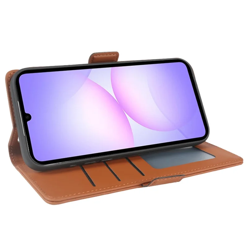 For Samsung Galaxy A07 4G Leather Case Wallet Stand TPU + PU Skin-touch Cover - Brown