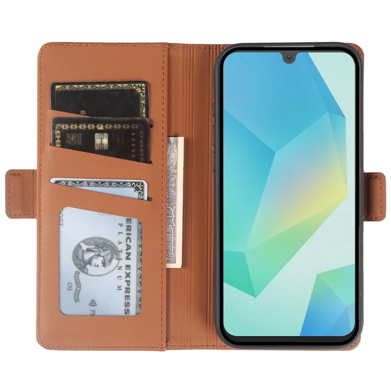 For Samsung Galaxy A16 5G  /  4G Leather Case Wallet Stand TPU + PU Skin-touch Cover - Brown
