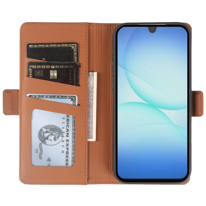 Leather Case For Samsung Galaxy A17 5G  /  4G Wallet Stand TPU + PU Skin-touch Cover - Brown