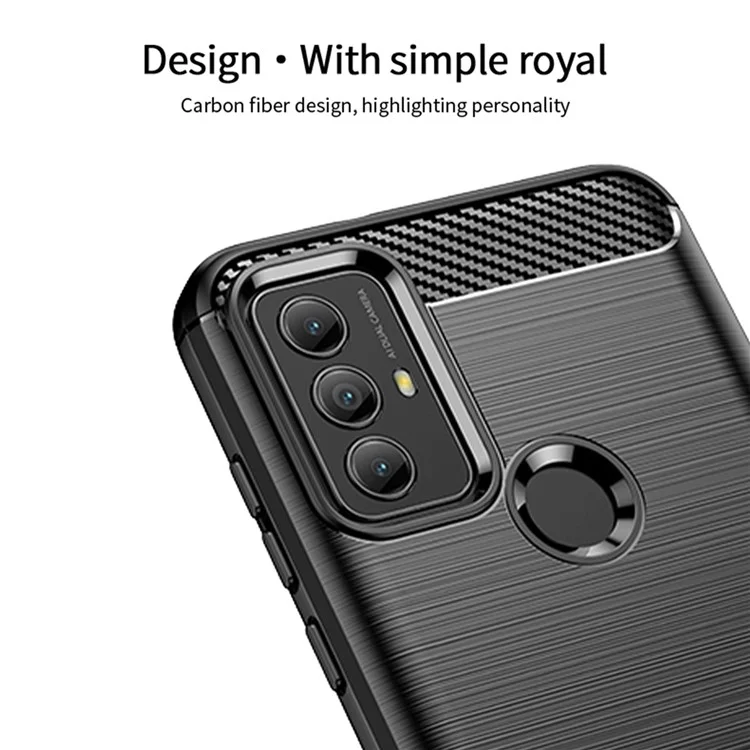 MOFI JK TPU Series-1 TPU Case for Motorola Moto G Play (2023) 4G , Carbon Fiber Texture Brushed Drop-Proof Cell Phone Cover - Red