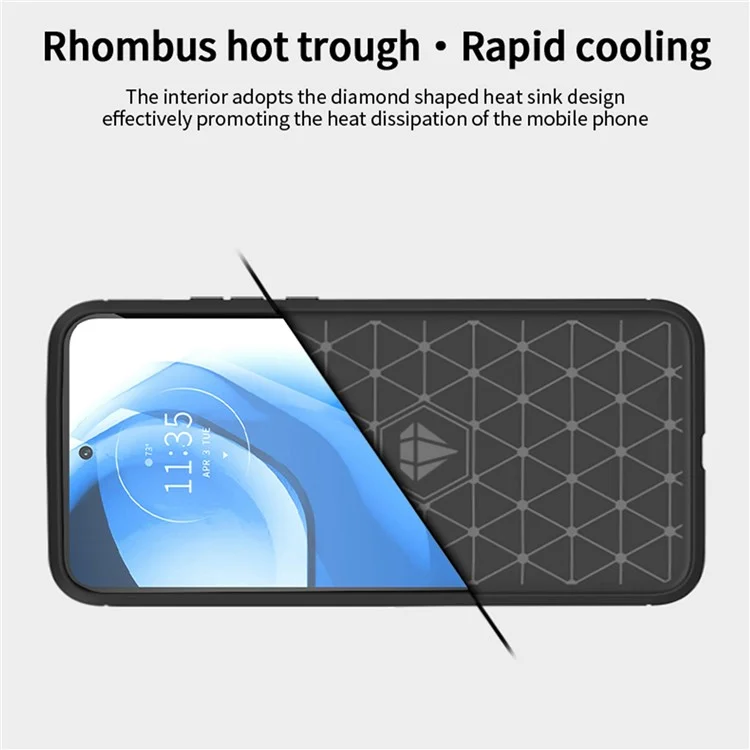 MOFI JK TPU Series-1 TPU Case for Motorola Moto G Play (2023) 4G , Carbon Fiber Texture Brushed Drop-Proof Cell Phone Cover - Red