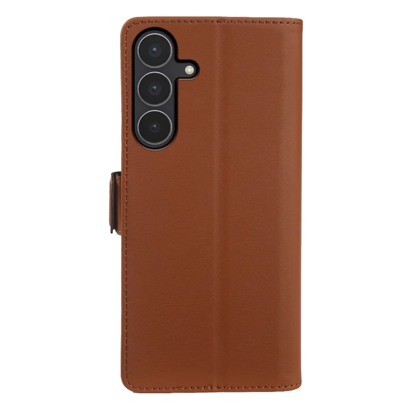 For Samsung Galaxy S25 FE Leather Case Wallet Stand TPU + PU Skin-touch Cover - Brown