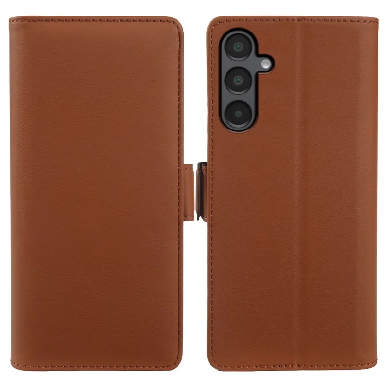 For Samsung Galaxy S25+ Leather Case Wallet Stand TPU + PU Skin-touch Cover - Brown