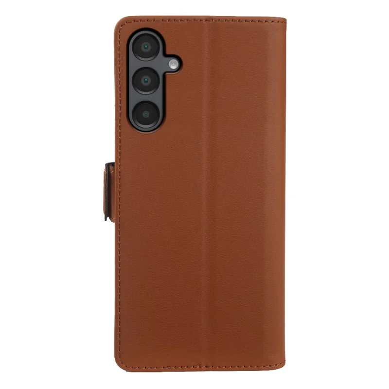 For Samsung Galaxy S25+ Leather Case Wallet Stand TPU + PU Skin-touch Cover - Brown