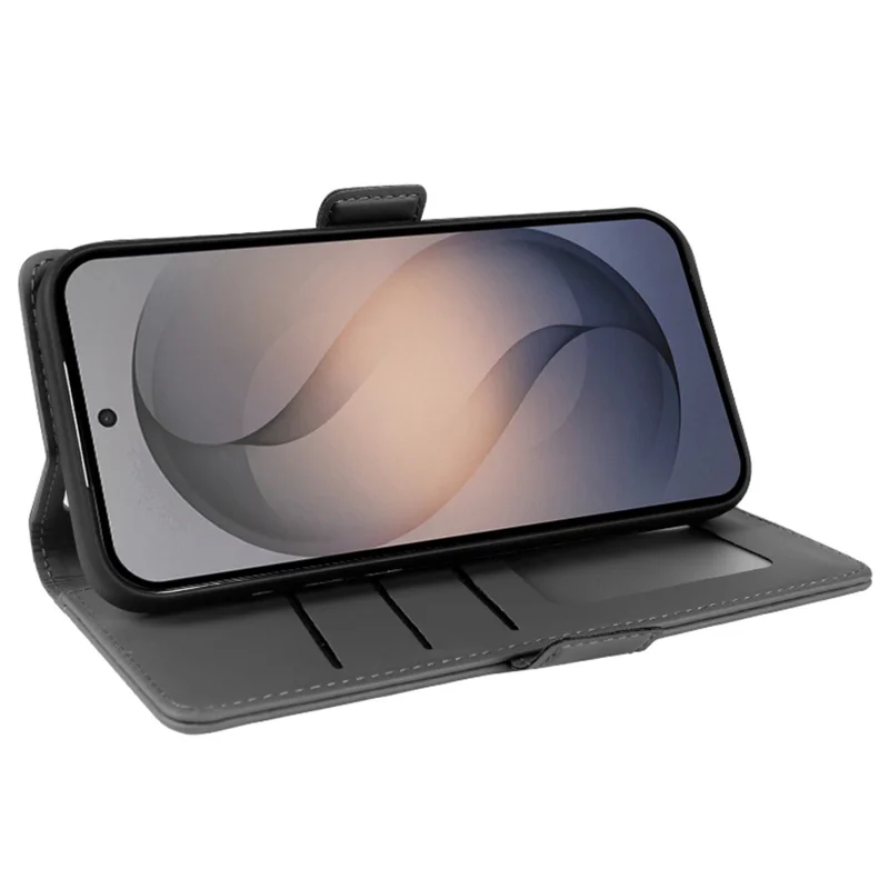 For Samsung Galaxy S26+ Leather Case Wallet Stand TPU + PU Skin-touch Cover - Black