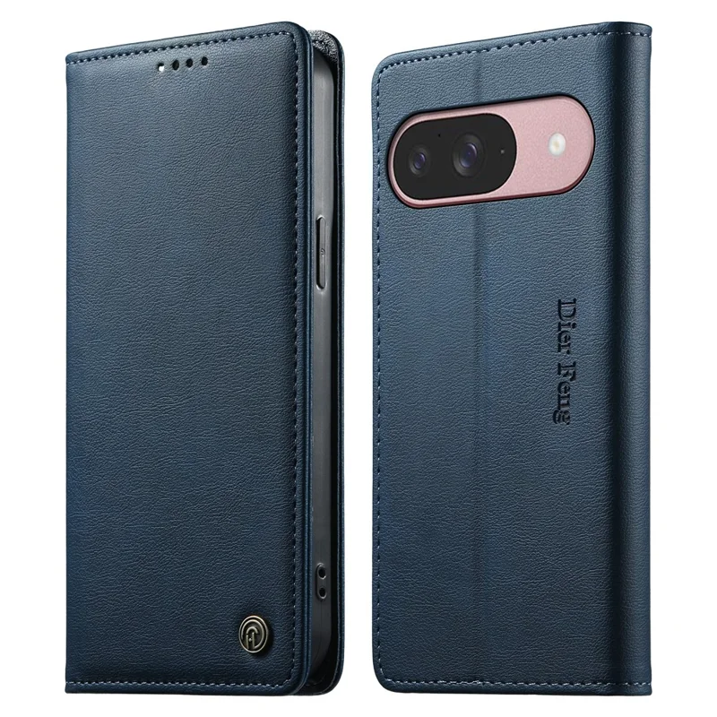DIERFENG DF-019 for Google Pixel 10  /  10 Pro Leather Wallet Case Magnetic Flip Cover with Card Slots RFID Blocking - Blue