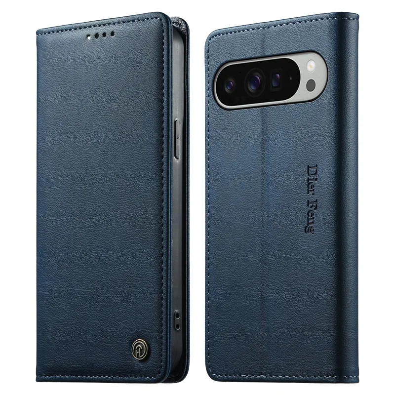 DIERFENG DF-019 für Google Pixel 10 Pro XL Ledertasche Mit Magnetklappe und Kartensteckplätzen RFID-Schutz – Blau