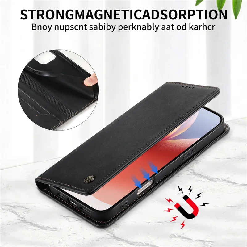 DIERFENG DF-019 for Samsung Galaxy A26 5G Leather Wallet Case Magnetic Flip Cover with Card Slots RFID Blocking - Black