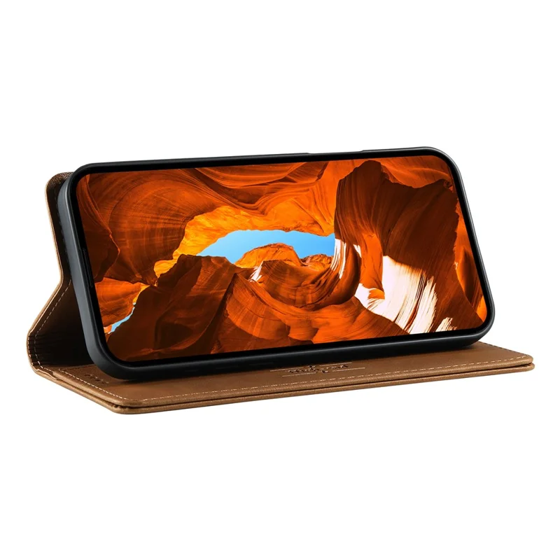 DIERFENG DF-019 for Samsung Galaxy A36 5G Leather Wallet Case Magnetic Flip Cover with Card Slots RFID Blocking - Light Brown