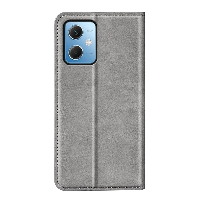 Capa de Telemóvel com Toque Suave para Xiaomi Redmi Note 12 5G (Global) / (Índia) / (China) / Poco X5 5G, Capa Carteira com Fecho Magnético Automático, Suporte em Couro PU, Cinzento