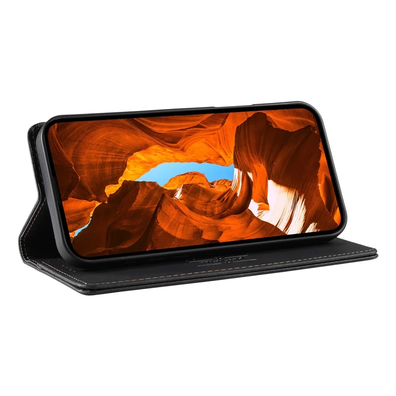 DIERFENG DF-019 for Samsung Galaxy A56 5G Leather Wallet Case Magnetic Flip Cover with Card Slots RFID Blocking - Black