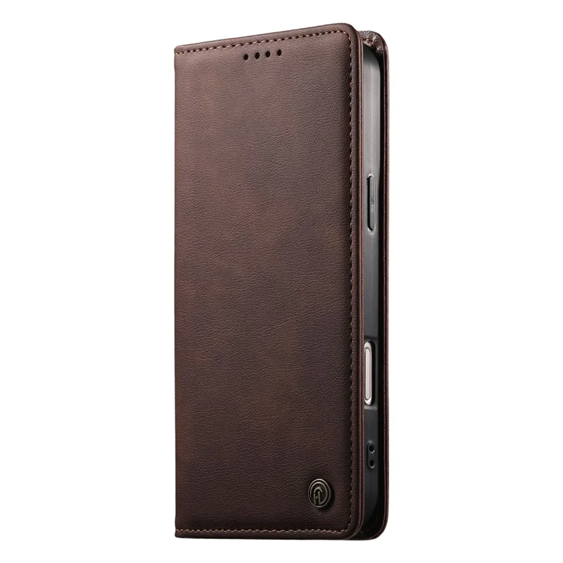 DIERFENG DF-019 for Samsung Galaxy S24  /  S25 Leather Wallet Case Magnetic Flip Cover with Card Slots RFID Blocking - Dark Brown