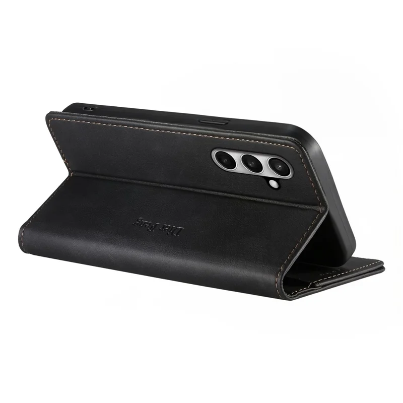 DIERFENG DF-019 para Samsung Galaxy S25 FE Funda de Cuero con Cartera y Tapas Magnéticas con Ranuras para Tarjetas y Bloqueo RFID - Negro