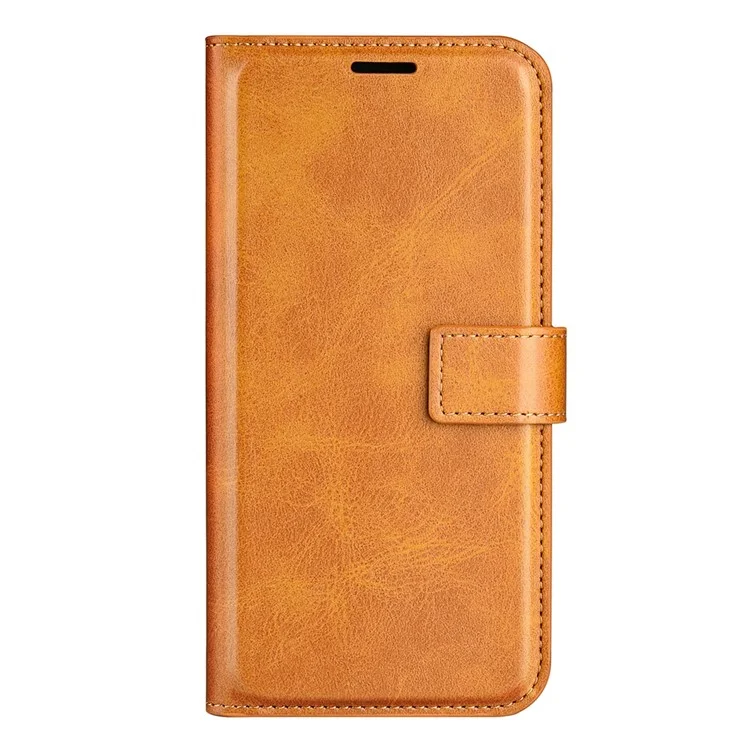 Cubierta Del Teléfono Celular Para Xiaomi Redmi Note 12 5G, PU Leather Toced de Textura de Terneros Flip Magnety Flip Case - Amarillo