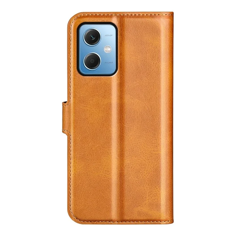 Cubierta Del Teléfono Celular Para Xiaomi Redmi Note 12 5G, PU Leather Toced de Textura de Terneros Flip Magnety Flip Case - Amarillo