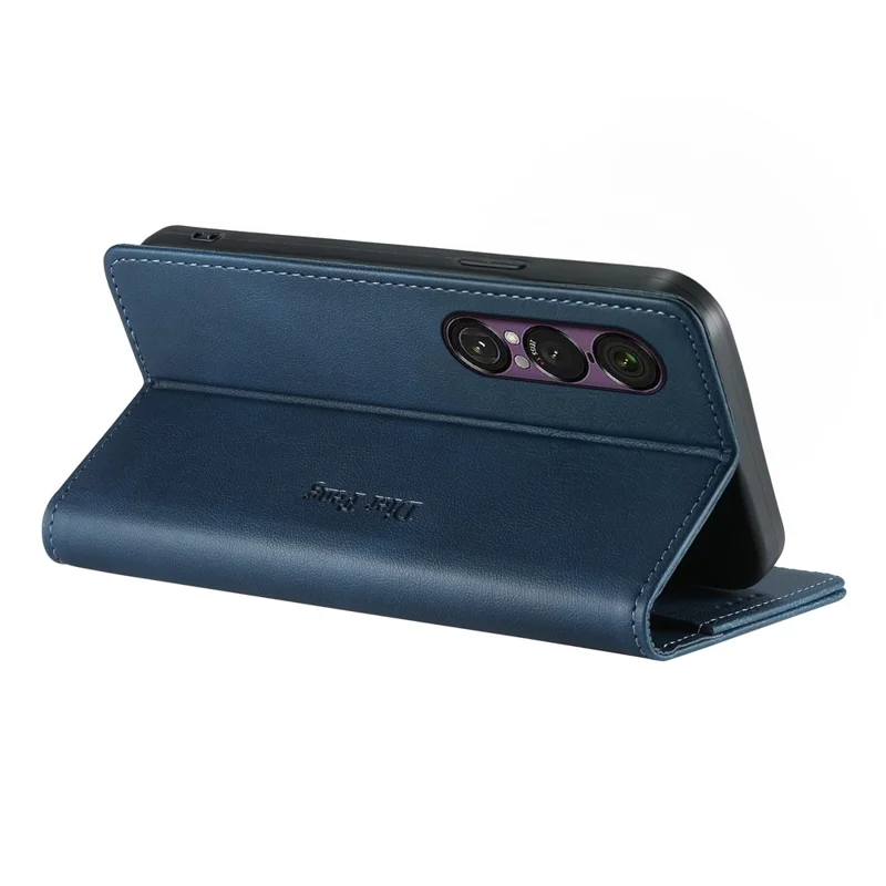 DIERFENG DF-019 for Sony Xperia 1 VII Leather Wallet Case Magnetic Flip Cover with Card Slots RFID Blocking - Blue