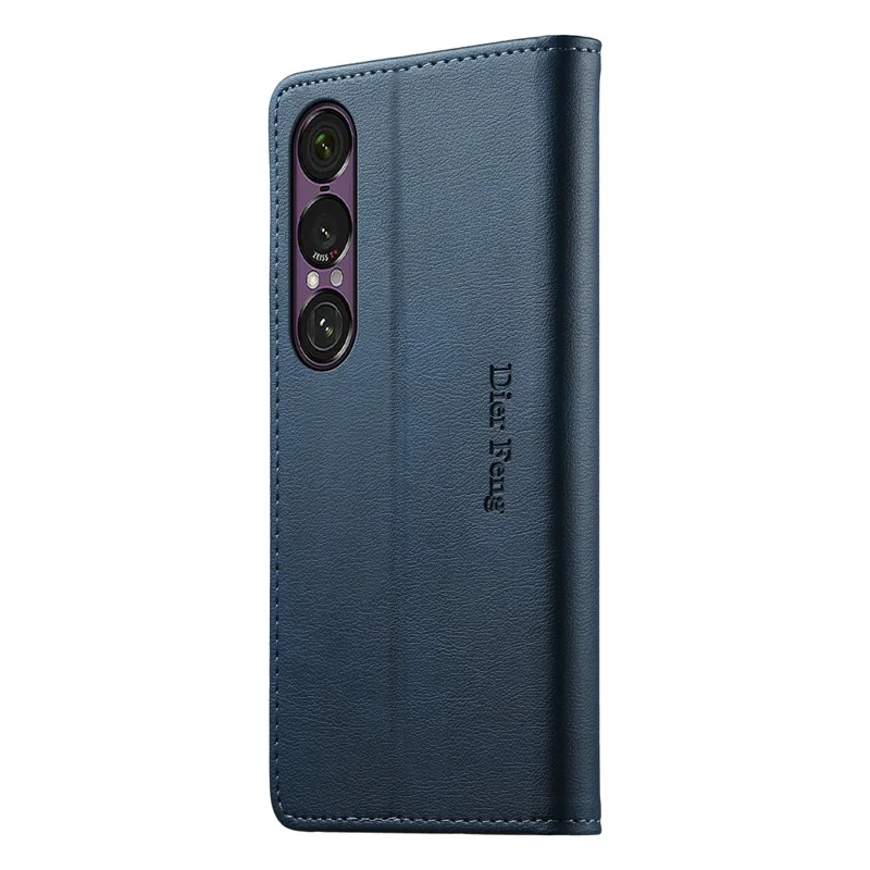 DIERFENG DF-019 for Sony Xperia 1 VII Leather Wallet Case Magnetic Flip Cover with Card Slots RFID Blocking - Blue