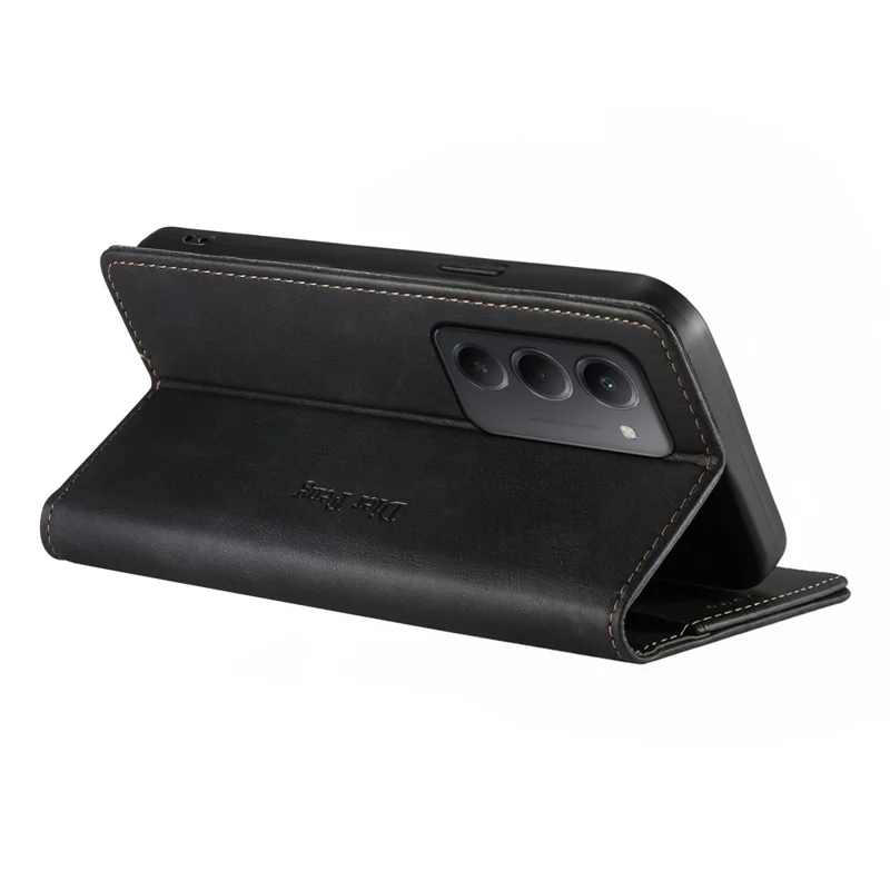 DIERFENG DF-019 for Xiaomi Redmi 15 4G (EU) (171mm) Leather Wallet Case Magnetic Flip Cover with Card Slots RFID Blocking - Black