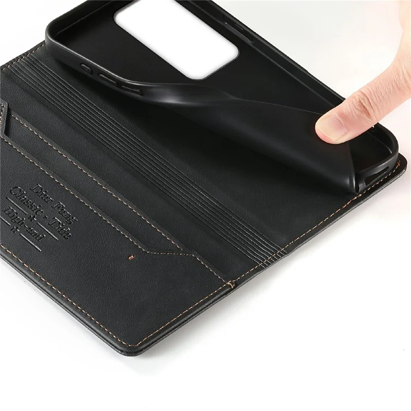 DIERFENG DF-019 for Xiaomi Redmi 15 5G (Global) (169mm) Leather Wallet Case Card Slots RFID Blocking Magnetic Flip Cover - Black